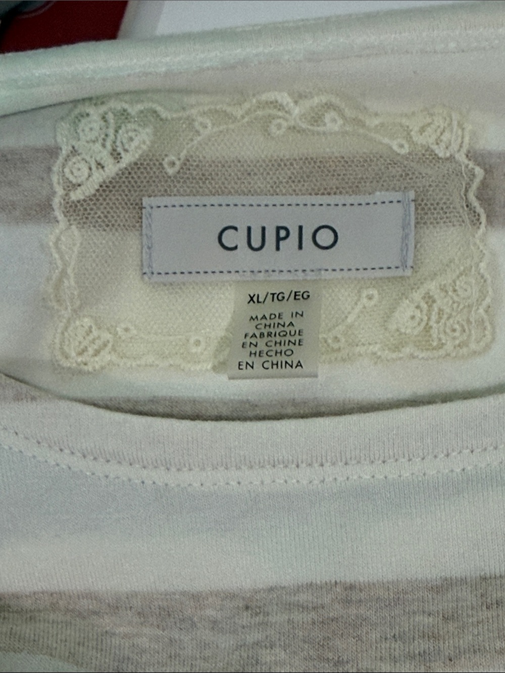 Cupio Cream & Taupe Striped Short-Sleeve Tee - Picture 3 of 6